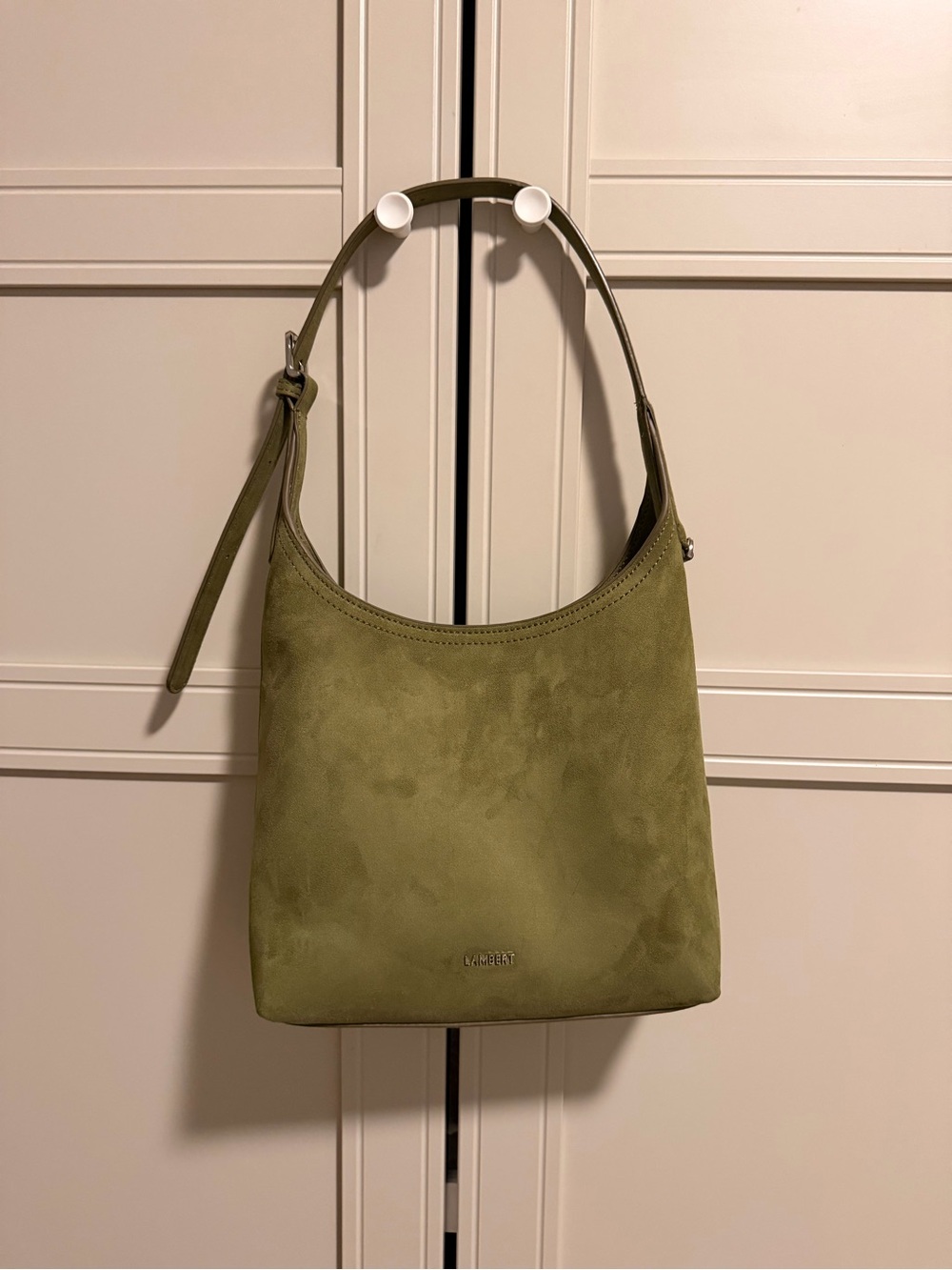 Lambert Elena moss vegan suede shoulder bag